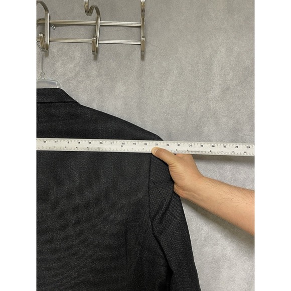 Chaps Blazer Men 50R Black Gray 2B Winter Flannel Birds Eye Ralph Lauren Luxury - Picture 6 of 10